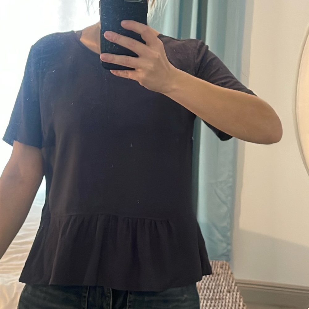 Graphite peplum blouse